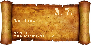 Mag Timur névjegykártya